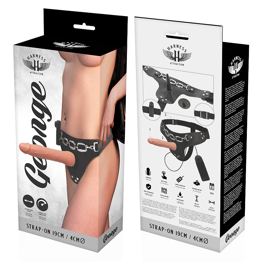 HARNESS ATTRACTION - RNES GEORGE realistischer Vibrator 19 cm -Ø 4 cm