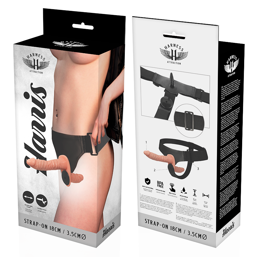 HARNESS ATTRACTION - HARRIS DOUBLE PENETRATION MIT VIBRATION 18 CM -O- 3,5 CM
