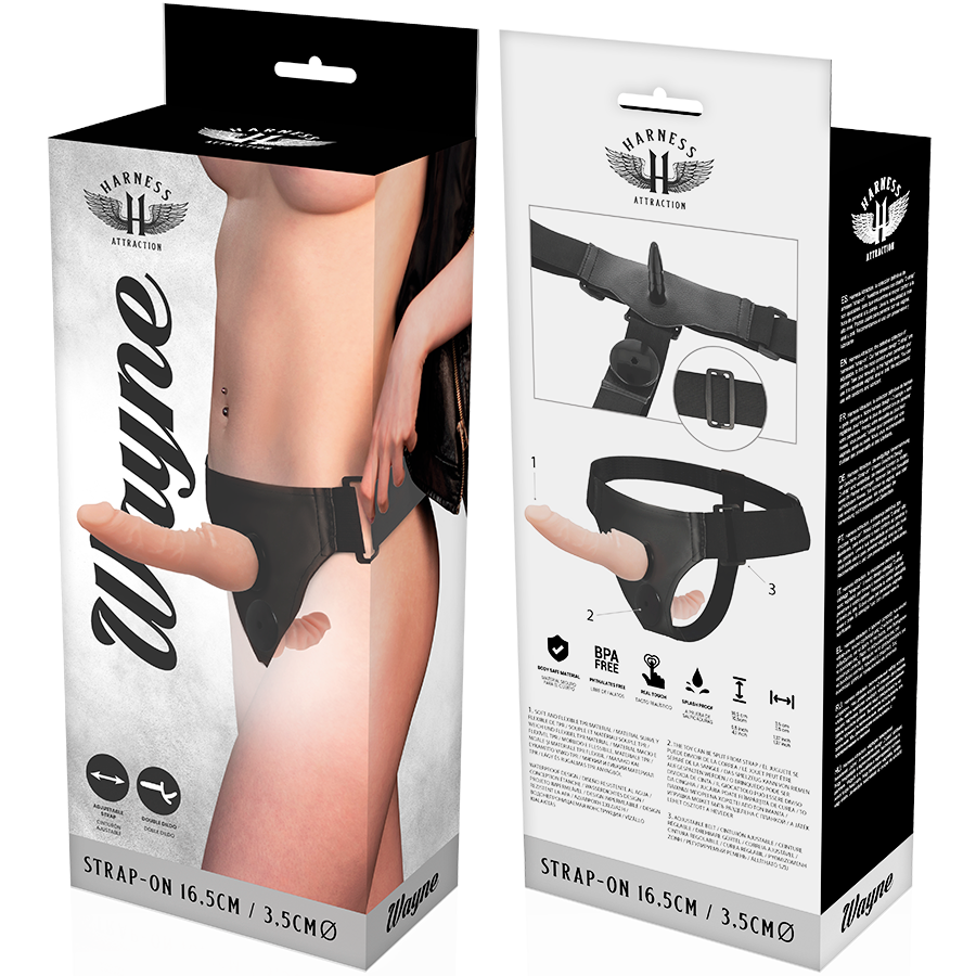 HARNESS ATTRACTION - WAYNE DOPPEL-PENETRATION 16,5 CM -O- 3,5 CM