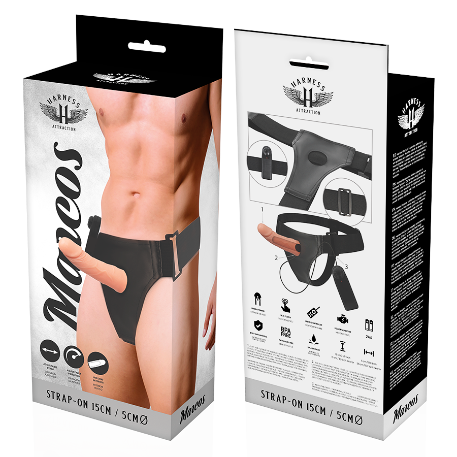 HARNESS ATTRACTION - RNES Hohlrahmen mit Vibrator 15 cm -O- 5 cm