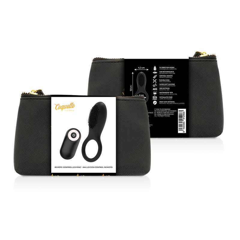 COQUETTE CHIC DESIRE - Penisring mit Fernbedienung, wiederaufladbar, Schwarz/Gold