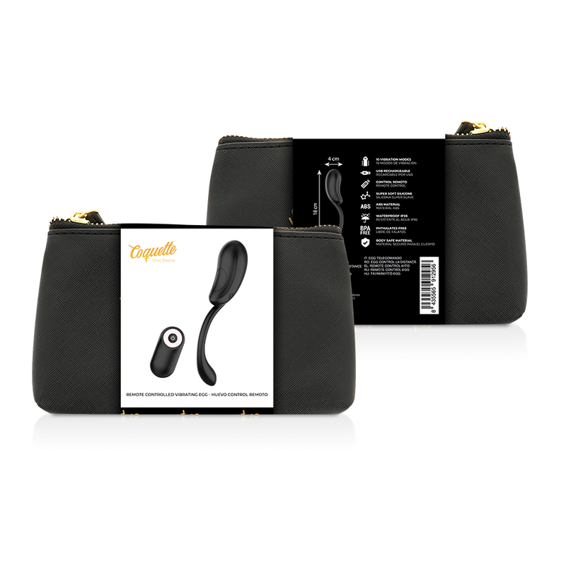 COQUETTE CHIC DESIRE - Vibrations-Ei mit Fernbedienung, wiederaufladbar, Schwarz/Gold