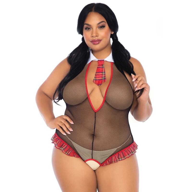 LEG AVENUE - SCHULMDCHEN CROTHLESS FITNESS TEDDY PLUS SIZE