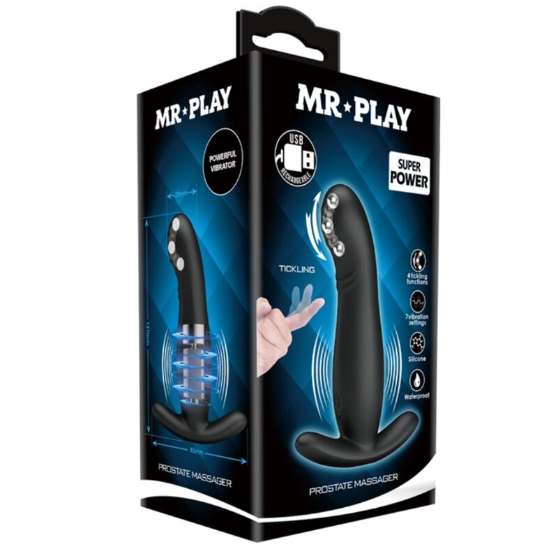 MR PLAY - Wiederaufladbarer schwarzer Prostatamassager