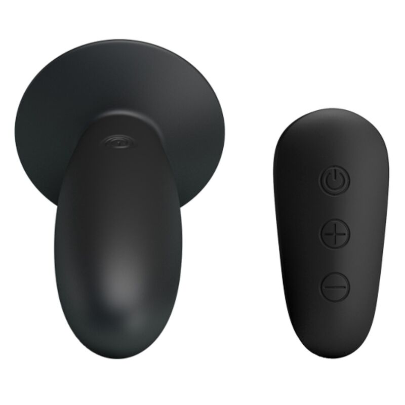 MR PLAY - Analplug mit Vibration, schwarze Fernbedienung