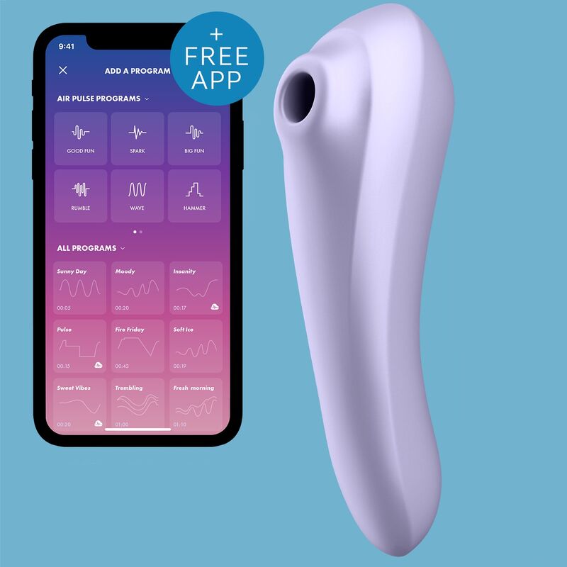 SATISFYER - DUAL PLEASURE AIR PULSE VIBRATOR LILA