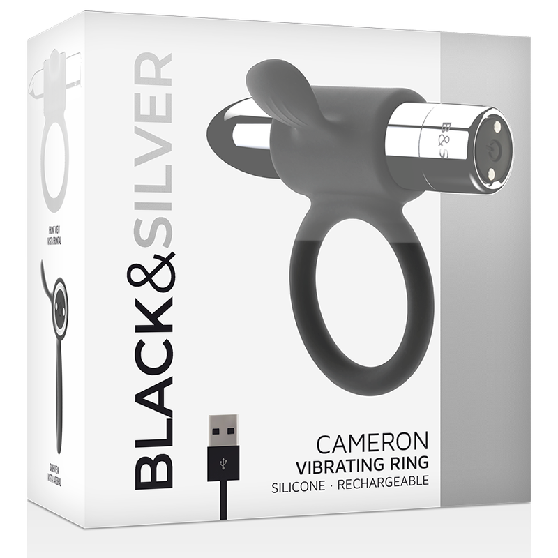 BLACK&SILVER - CAMERON Wiederaufladbarer Ring Silber