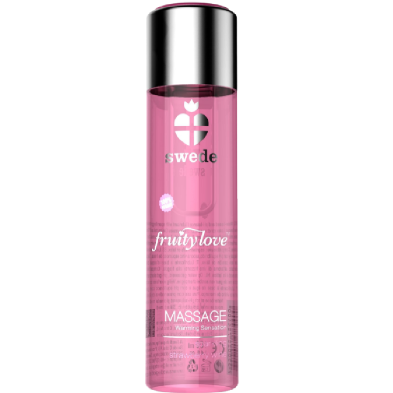 SWEDE - FRUITY LOVE Massageöl mit wärmendem Effekt Erdbeerschaumwein 120 ml