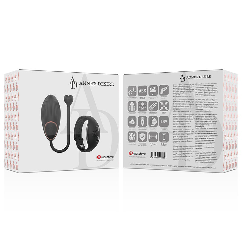 ANNE'S DESIRE - EGG MIT FERNBEDIENUNG WATCHME SCHWARZ