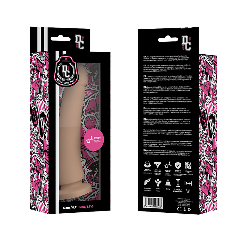 DELTA CLUB - SPIELZEUG DILDO NATÜRLICHES MEDIZINISCHES SILIKON 17 CM -O- 3 CM