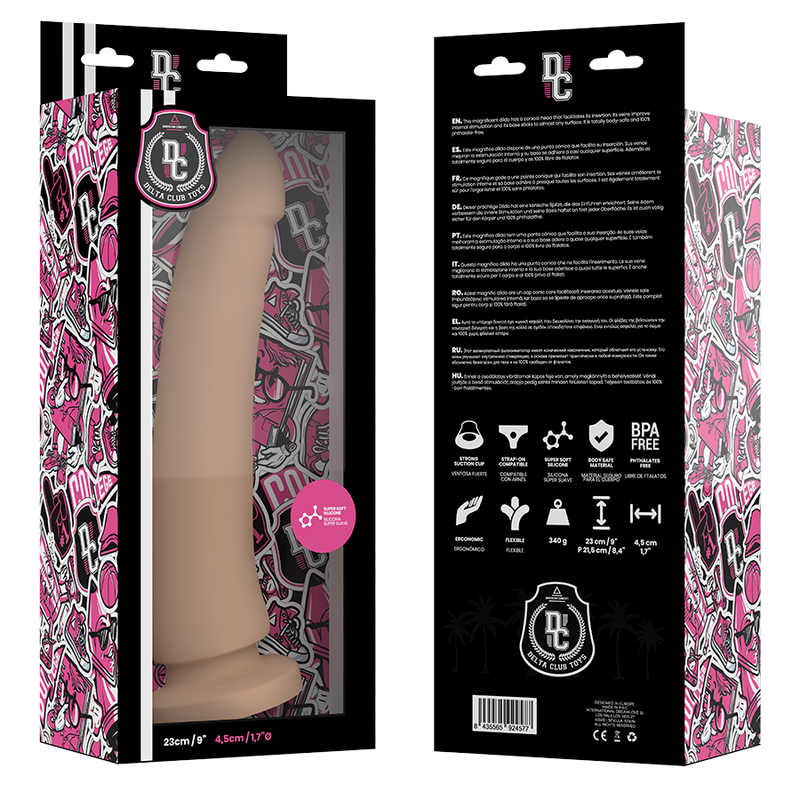 DELTA CLUB - NATÜRLICHER DILDO AUS MEDIZINISCHEM SILIKON 23 CM -Ø 4,5 CM