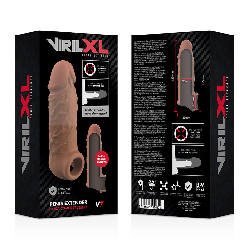 VIRILXL - Flüssige Silikon V7 braune Penisverlängerung