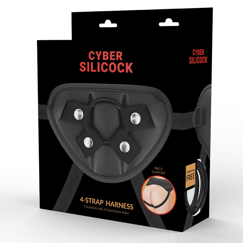 CYBER SILICOCK - Strap-On-Gurt mit 3 Ringen gratis