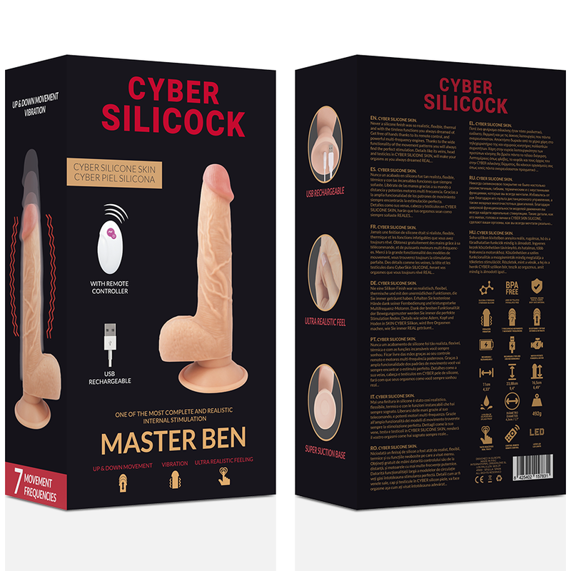 CYBER SILICOCK - Fernbedienung Realistisch Master Ben 23,88 cm -O- 4,3 cm
