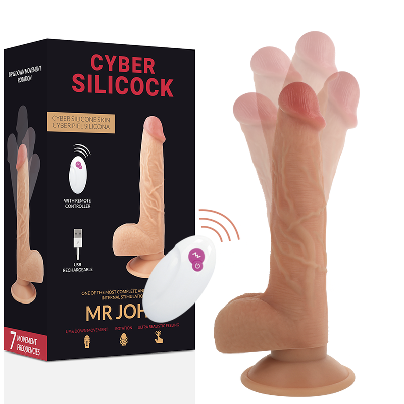 CYBER SILICOCK - Realistischer Fernbedienungs-Masturbator MR JOHN 23,88 cm -O- 4,3 cm
