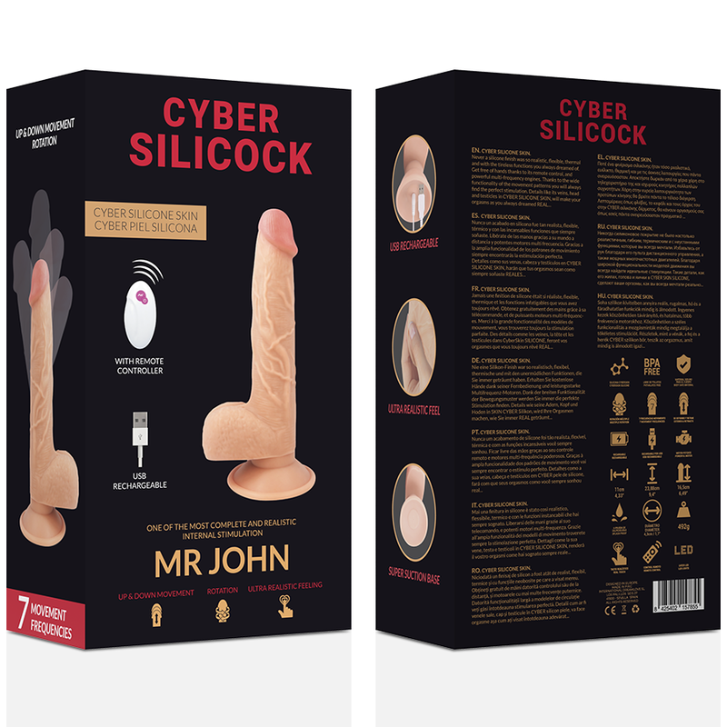 CYBER SILICOCK - Fernbedienung Realistisch MR JOHN 23,88 cm -O- 4,3 cm
