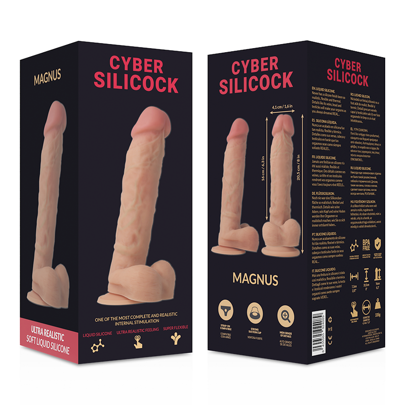 CYBER SILICOCK - ULTRA-REALISTISCHER, WEICHER FLÜSSIGER SILIKON-DONG 20,5 CM -O- 4,1 CM