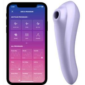 SATISFYER - DUAL PLEASURE AIR PULSE VIBRATOR LILA