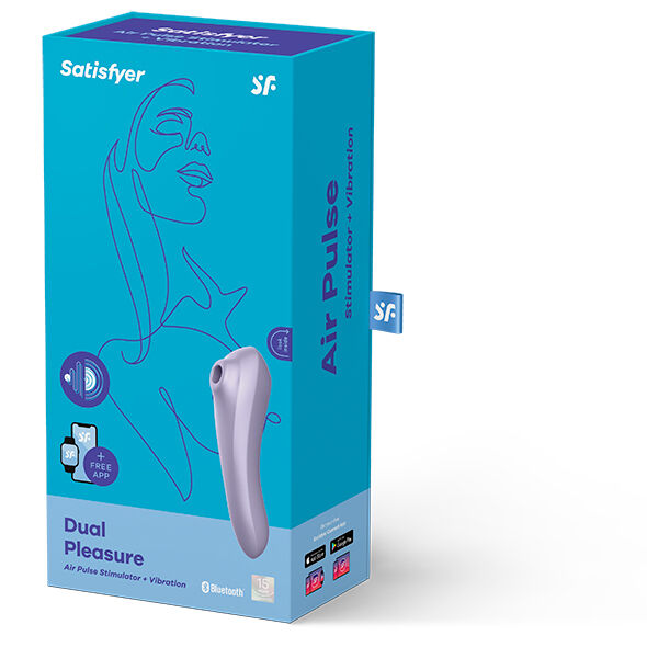 SATISFYER - DUAL PLEASURE AIR PULSE VIBRATOR LILA