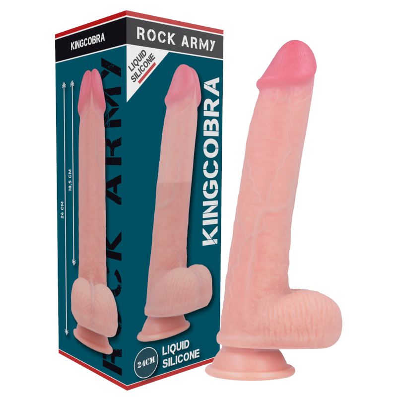 ROCKARMY - ARN S + Flüssiger Silikon Dildo Premium Kingcobra 24 cm -O- 4,77 cm