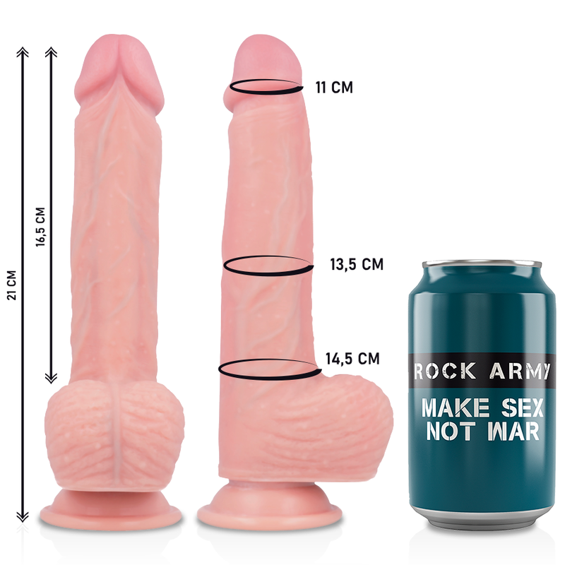 ROCKARMY - GESCHIRR + FLÜSSIGSILIKON PREMIUM SPITFIRE REALISTISCH 21 CM -O- 4,62 CM