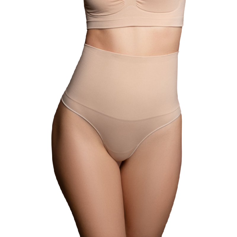 BYE-BRA - Nahtloser Gürtel Stil Tanga Beige