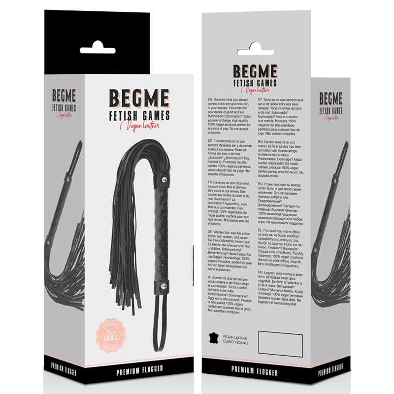 BEGME - Schwarze Edition veganer Leder-Flogger