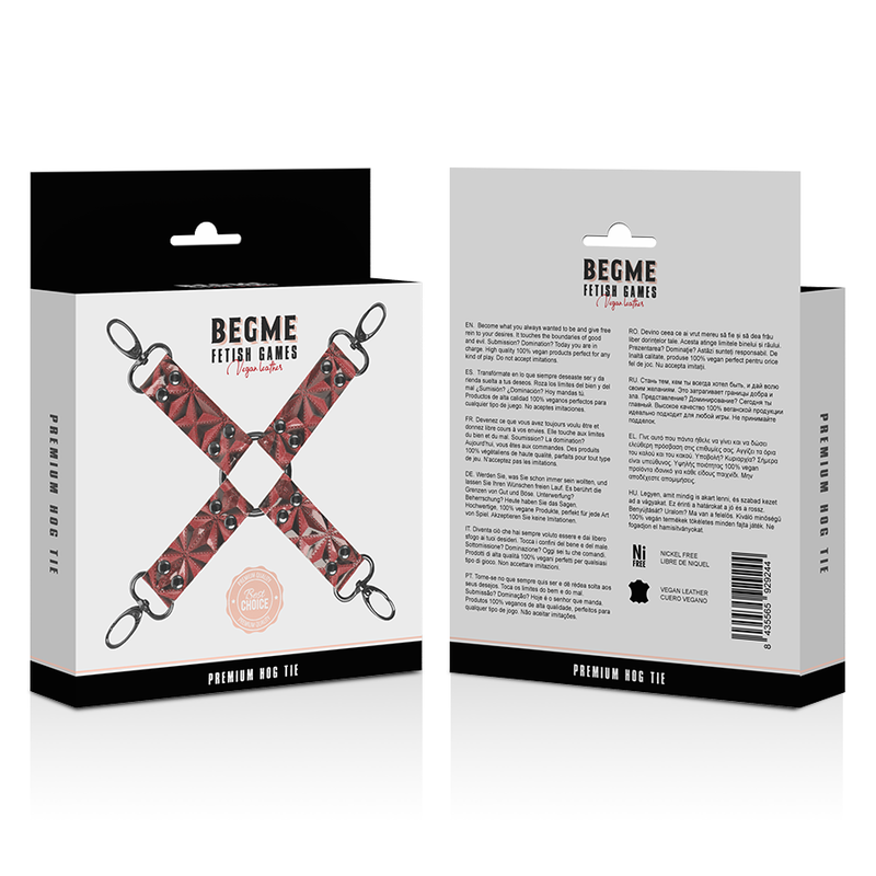 BEGME - ROTE EDITION PREMIUM VEGANES LEDER-SCHWEINEKRAWATTE