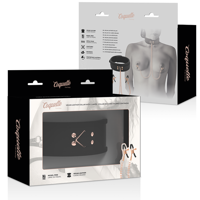 COQUETTE CHIC DESIRE - FANTASY-Nippelklemmen-Halskette mit Neoprenfutter