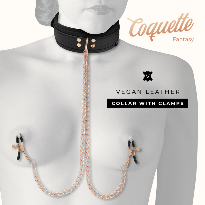 COQUETTE CHIC DESIRE - FANTASY-Nippelklemmen-Halskette mit Neoprenfutter