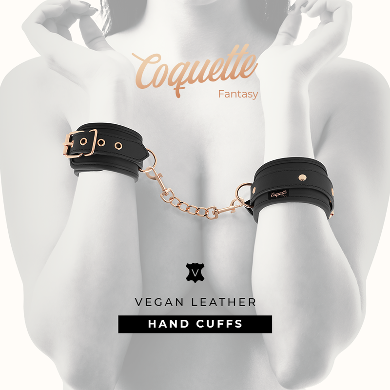 COQUETTE CHIC DESIRE - FANTASY-HANDSCHELLEN AUS VEGANEM LEDER MIT NEOPREN-FUTTER