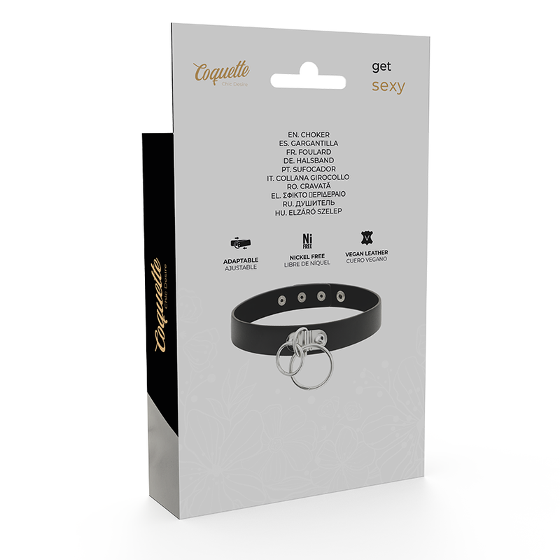 COQUETTE CHIC DESIRE - Doppelring-Halsband aus veganem Leder