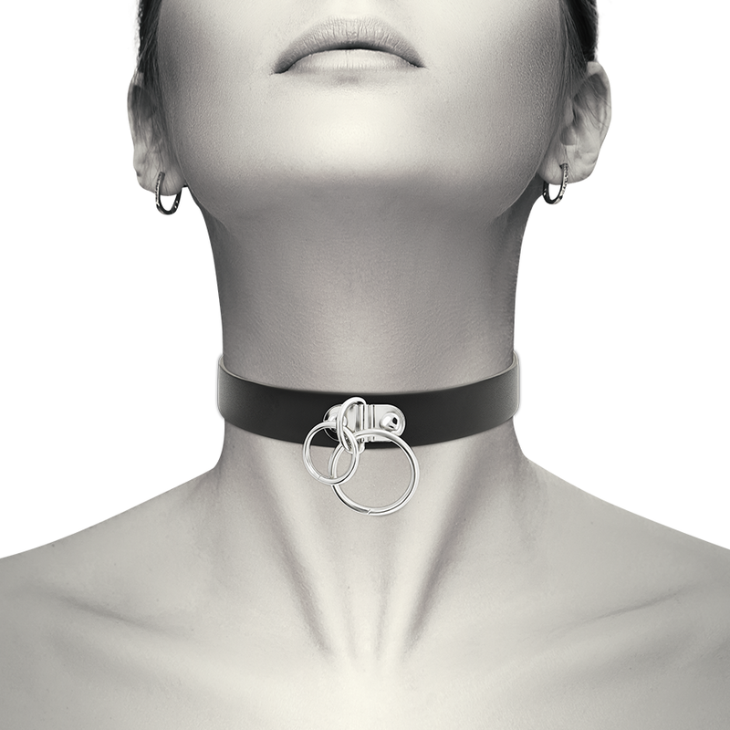 COQUETTE CHIC DESIRE - Doppelring-Halsband aus veganem Leder