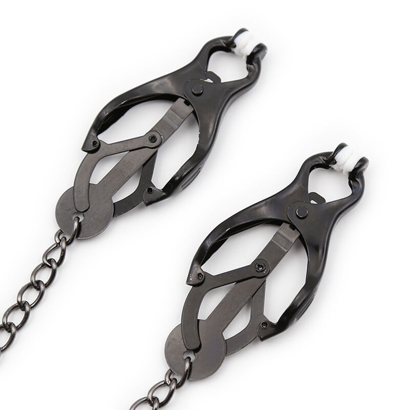 OHMAMA FETISH - Japanische Nippelklemmen mit schwarzer Kette