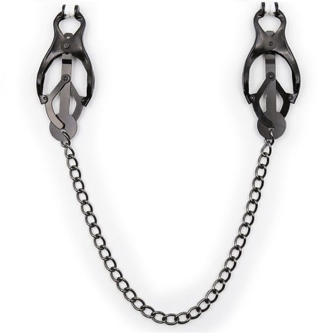 OHMAMA FETISH - Japanische Nippelklemmen mit schwarzer Kette