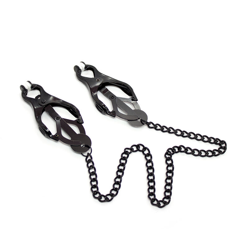 OHMAMA FETISH - Japanische Nippelklemmen mit schwarzer Kette