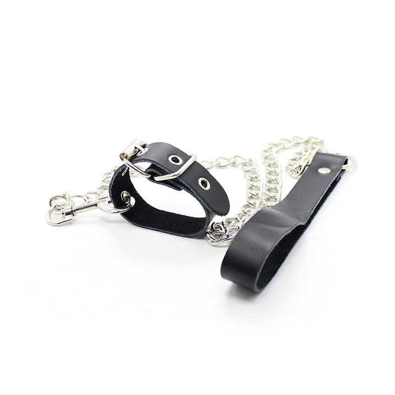 OHMAMA FETISH - Penis-Halskette und Lederarmband mit Metallkette