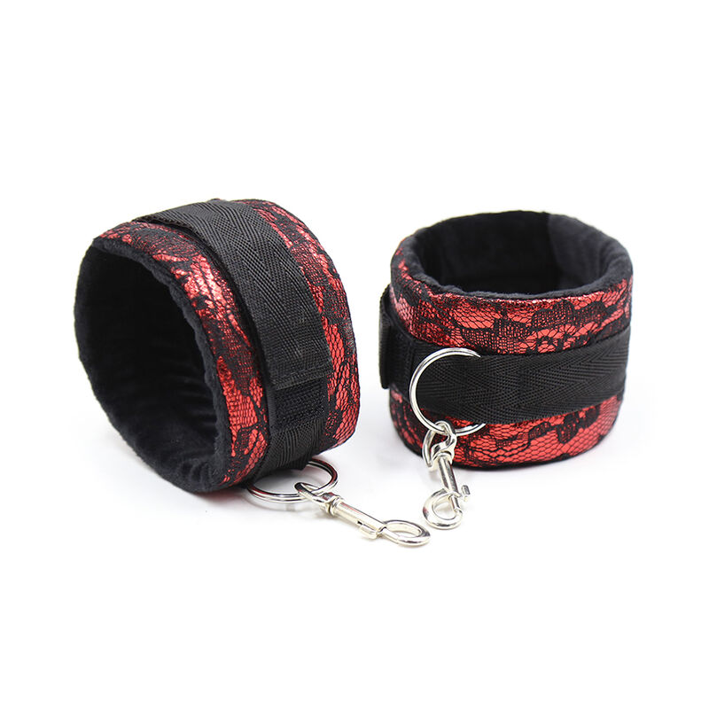 OHMAMA FETISH - Samt-Handschellen mit Nylonband
