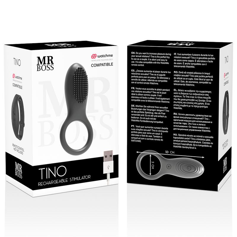 MR BOSS - TINO Stimulationring + WATCHME-Fernbedienung