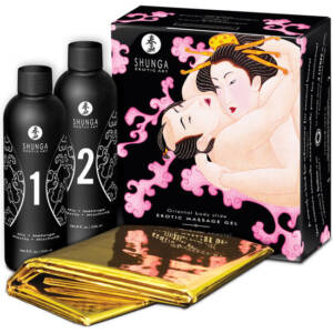 SHUNGA - Orientalisches Körper-zu-Körper-erotisches Massagegel Erdbeere und Cava