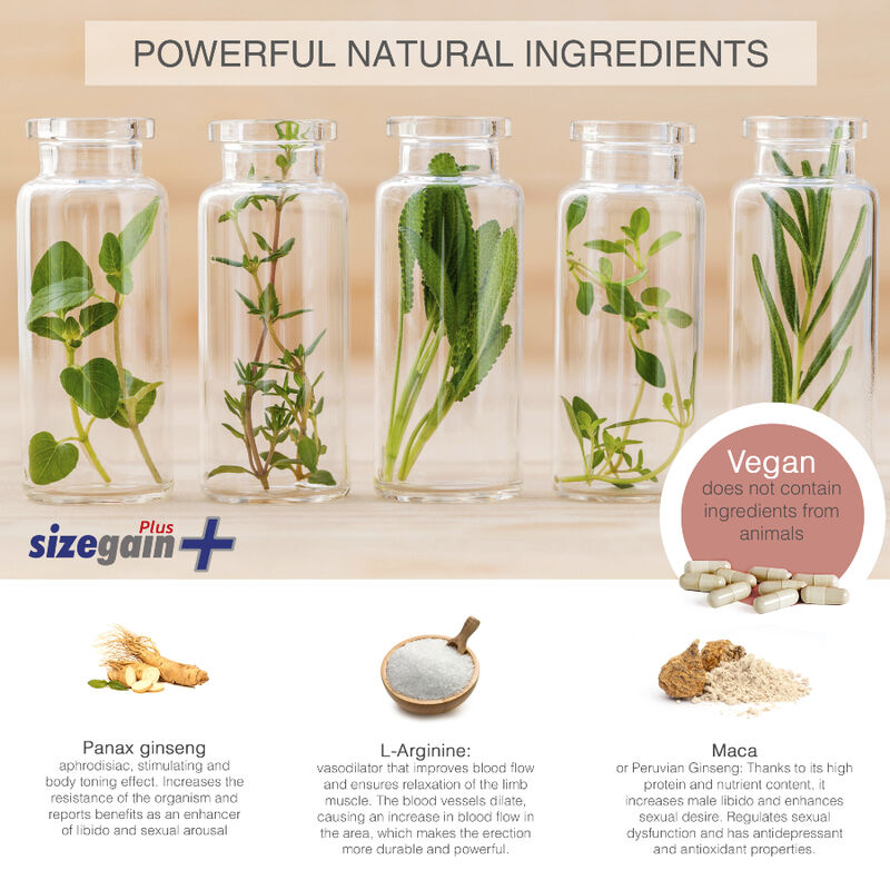 SIZEGAIN PLUS - Pillen zur Vergrößerung des Penis