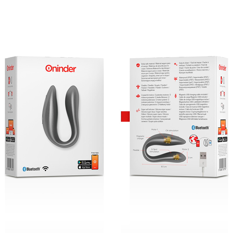 ONINDER - LISBOA G-SPOT- UND KLITORISSTIMULATOR SCHWARZ - KOSTENLOSE APP