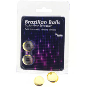 TALOKA - 2 Brazilian Balls mit Vibrations- und Schockeffekt aufregendes Gel