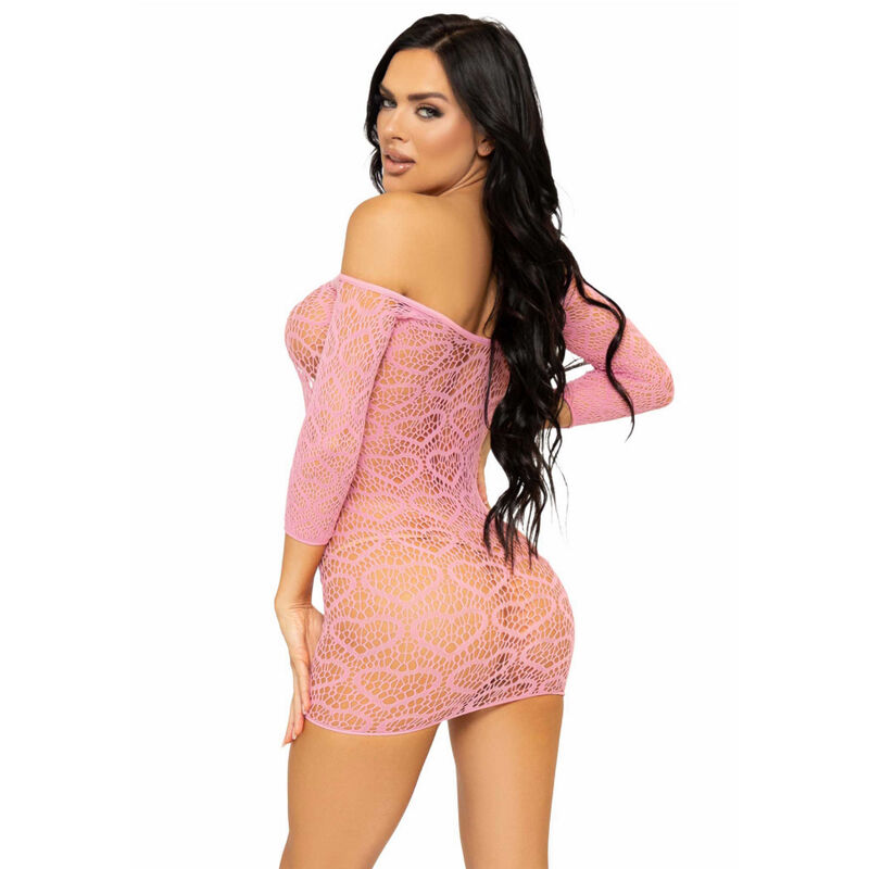 LEG AVENUE - HEART NET MINIKLEID EINE GRÖSSE - Rosa