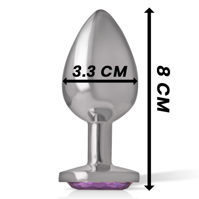 INTENSE - Analplug aus Aluminium mit violettem Kristall