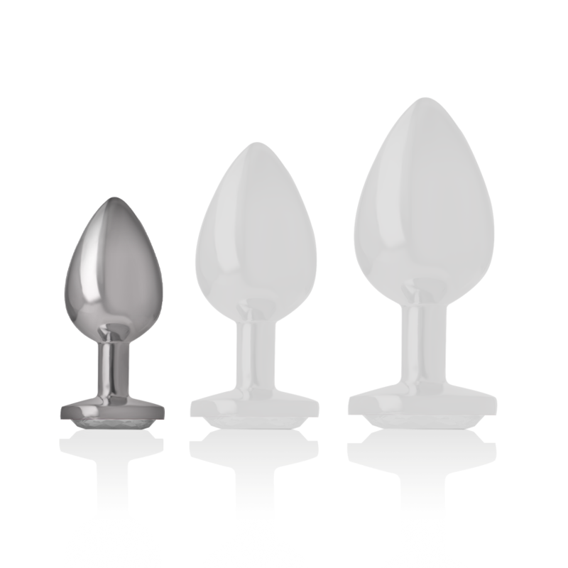 INTENSE - Analplug aus Aluminium mit silbernem Kristall