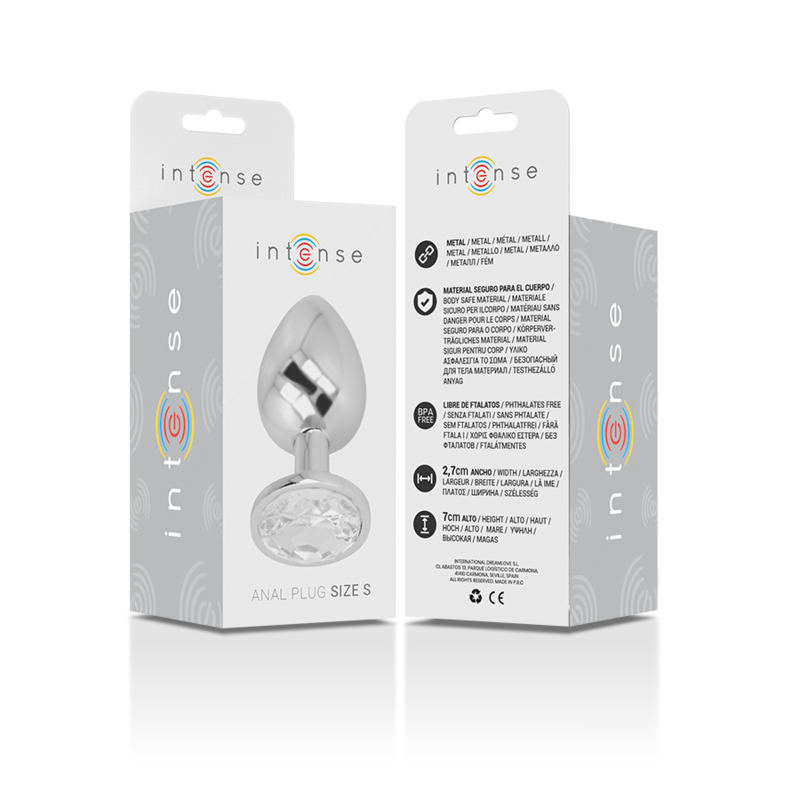 INTENSE - Analplug aus Aluminium mit silbernem Kristall
