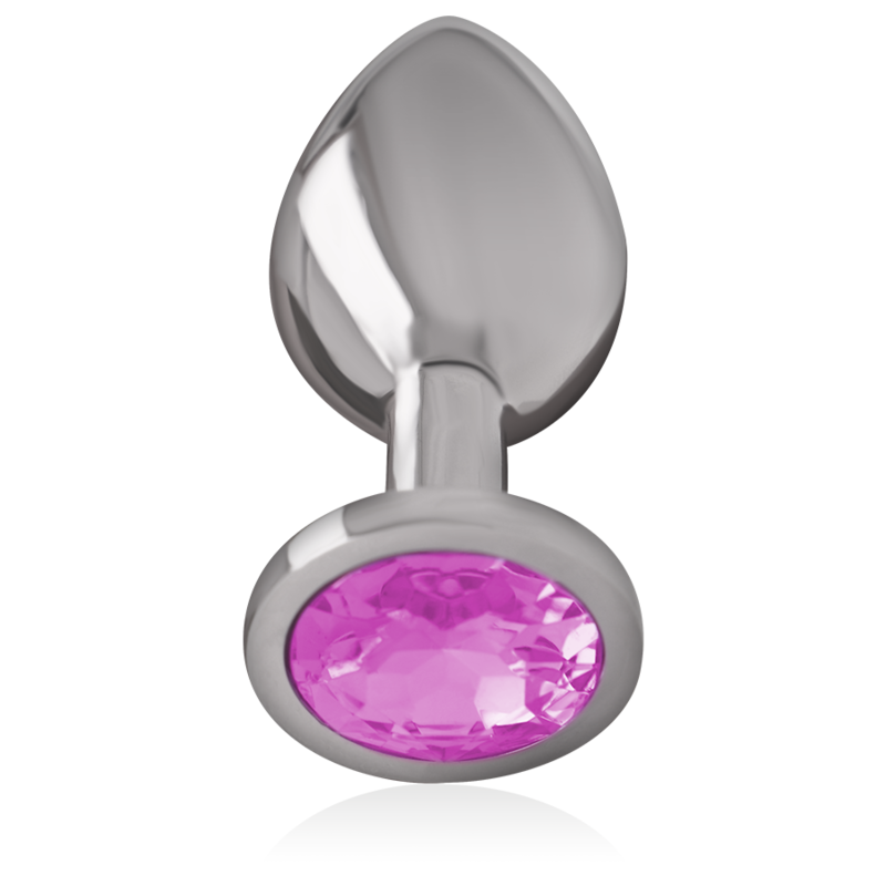 INTENSE - Analplug aus Aluminium mit rosa Kristall