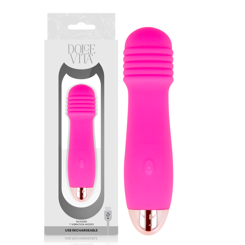DOLCE VITA - Aufladbarer Vibrator Drei Rosa 7 Geschwindigkeiten