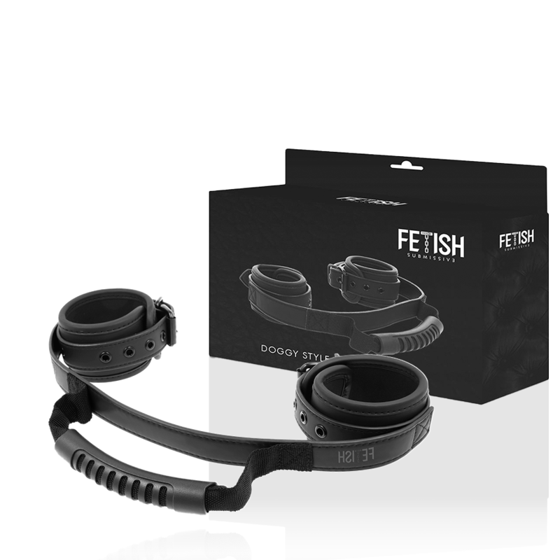 FETISH SUBMISSIVE - Handschellen mit Neopren-Futter und Griff